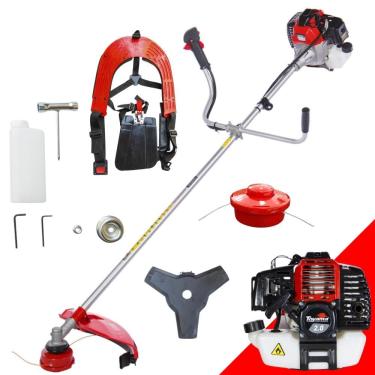 Imagem de Roçadeira À Gasolina Toyama RT52-L 2T 52cc 2HP de Alta Performance Máquina de Cortar Grama Completa Com Cabeçote de Nylon + Lâmina 3 Pontas