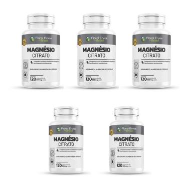 Imagem de Kit 5 Magnésio Citrato 500mg 5x120 cps Floral Ervas-Unissex