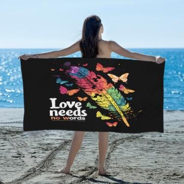 Imagem de hongjinglin Toalha de praia absorvente de secagem rápida Autismo cor pena microfibra leve toalha de piscina toalhas de banho macias sem areia para praia, natação, banheiro, chuveiro, acampamento