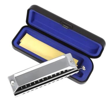 Imagem de Gaita profissional 12 furos 48 tons gaita prata cromática capa de aço inoxidável