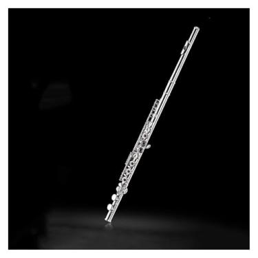 Imagem de Flauta de instrumento de flauta na chave de C corpo de cobre branco arranjo de chave de orifício aberto com chave E