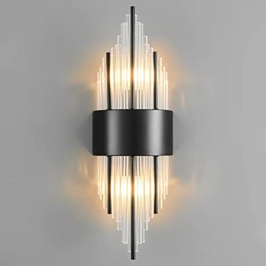 Imagem de zhllmq Arandela De Parede Moderna, Arandela Preta, Iluminação De Parede De 2 Luzes Para Quarto, Corredor, Banheiro, Penteadeira, Luminárias Para Quarto, Espelho, Sala De Estar, Entrada, Corredor