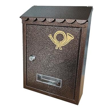 Imagem de Wall Mount Mailbox Mailboxes Outside Commercial Use Business Decorations Letter Magazines Post Locking Mailbox Front Doors Drop Box Post Box, bronze