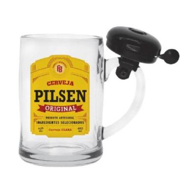 Imagem de Caneca Chopp com Campainha Sino para Bebidas Cerveja e Pilsen Copo em 