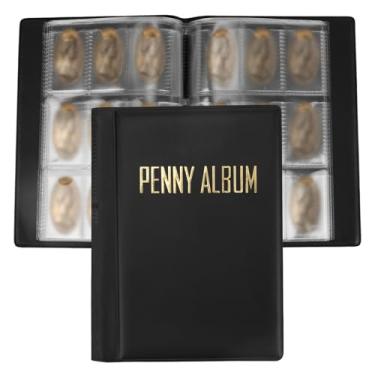 Imagem de Álbum Colecionador de Moedas Prensadas, 15,5x11,5cm Capacidade para 108 Moedas Álbum e Porta-Moedas Portátil em PVC para Viagens e Uso Doméstico (Preto)