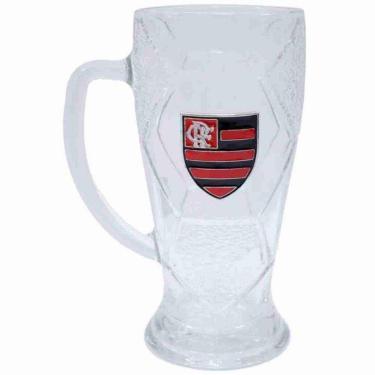 Imagem de Caneca Vidro Bola Futebol 630ml Flamengo-Unissex