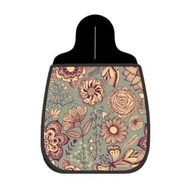 Imagem de Lixeira De Carro Organizador Lixinhocar Boho Floral Verde Vinho