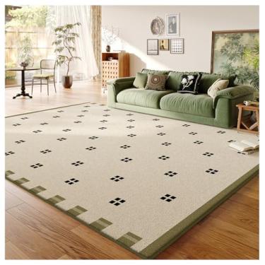 Imagem de SPXMQSS Tapete lavável verde vintage sala de estar, antiderrapante macio pelo curto quarto tapete para sala de estar quarto sala de jantar escritório B 200 x 300 cm