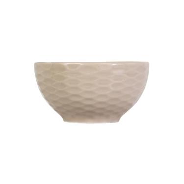 Imagem de Bowl Tigela  Creme Relevo Ondas 416 ml Germer Porcelanas