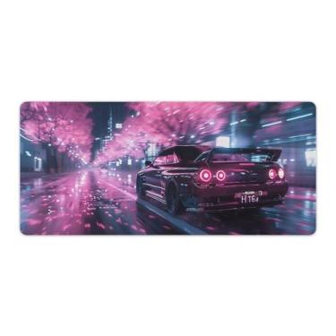 Imagem de HouLaiZhe JDM Tapete de mouse grande para jogos JDM carro S14 flores de cerejeira esportes velocidade condução escrivaninha base de borracha antiderrapante acessórios de computador laptop suprimentos