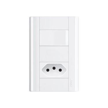 Imagem de Interruptor Simples E Tomada 2p+t 20a Fame Modulare Com Placa 4x2 Branco