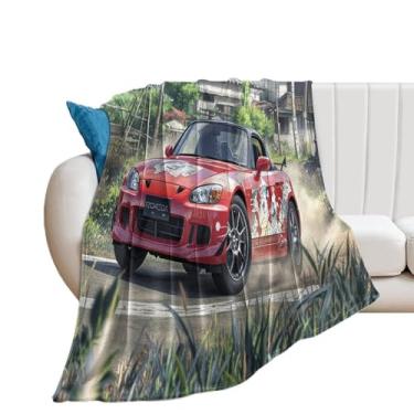 Imagem de HouLaiZhe Cobertor super macio de flanela para carro JDM S2000 cobertores leves de resfriamento para sofá-cama, cadeira, sofá, carro, viagem ao ar livre, leve, quente, 127 x 178 cm