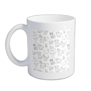 Imagem de Caneca E Xícara De Café Em Porcelana 300ml Com Design Animal Fazendinha