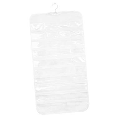 Imagem de MotiveTech Organizador de Carrinhos de Brinquedo, Organizador de Parede Dupla Face com 80 Bolsos Transparentes, Porta-joias, Feito de Tecido Não Tecido, Ideal Pa, Branco, Tamanho real