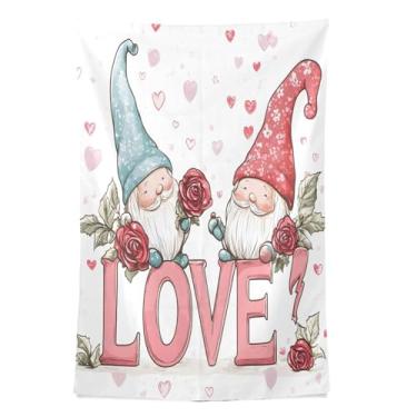 Imagem de STAYTOP Tapeçaria de parede de gnomo fofo para decoração de casa, decoração de dormitório, sala de estar, quarto, tapete de parede (80 × 60 pol)