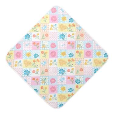 Imagem de Burbuja Toalha de banho de bebê floral colorida pastel - Toalha com capuz de musselina macia e absorvente para recém-nascidos e bebês, 89 x 89 cm