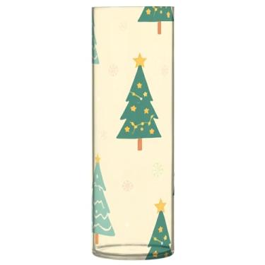 Imagem de Burbuja Vaso de flores de árvore de Natal, não quebrável, alto, redondo, transparente, vaso cilíndrico para decoração de casa, escritório, buquê de casamento