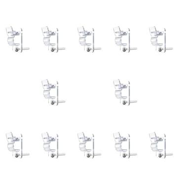 Imagem de predolo Conjunto de 12 Presilhas para Fios Externos, Suportes para Cabos, Fácil Instalação, Ganchos para Pendurar Luzes de Fada em Cercas, Claro