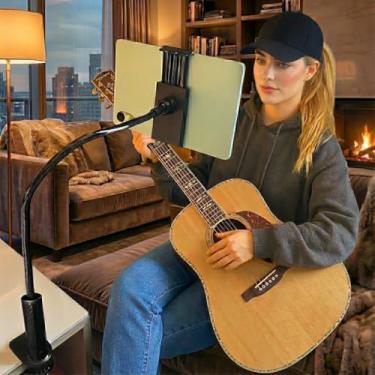 Imagem de Mesa dobrável para laptop de altura ajustável, bandeja de cama portátil com suporte para copos, suporte ergonômico para notebook para sofá, trabalho, escrita e leitura