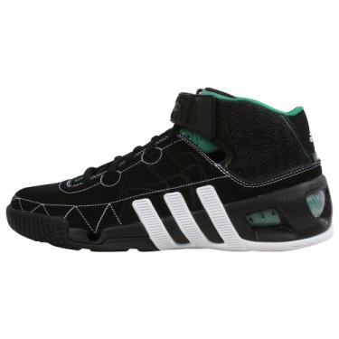 Imagem de adidas Tênis de basquete masculino TS Commander Player, Preto/branco/verde, 11.5