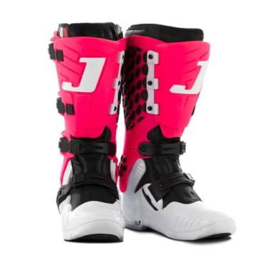 Imagem de Bota Motocross Adulto Jett Hi vis Branco Rosa Tam. 38