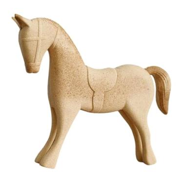 Imagem de IEUDNS Estátua de Cavalo de Madeira Inacabada E Sem Pintura, Estatueta de Cavalo para Decoração de Casa, Mesa, Ornamento de Animal em Branco para Estante, La, Estilo B