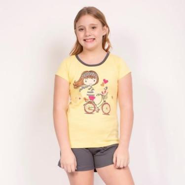 Imagem de Pijama Infantil Meia Manga e Shorts Feminino - Pavin, Sortida, 4