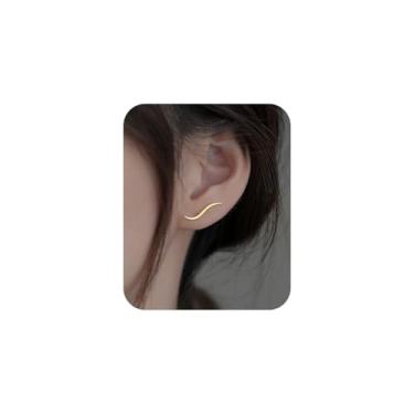 Imagem de Fanquility Brincos de escalador delicados para mulheres, brincos exclusivos para rastejar, brincos de barra minimalista, presentes de casamento e aniversário, one size, Zinco, Sem pedra preciosa