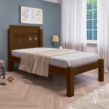 Imagem de Cama de Solteiro Malbec Modelo Letícia com Cabeceira em MDF