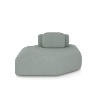 Imagem de Sofá Ilha Dakota Chaise 168cm Modulado Encosto Almofada Solta Veludo Cinza Claro G33 - Gran Belo