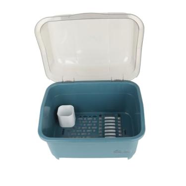 Imagem de Cryfokt Prateleira de Secagem de Prato Prático Organizador de Cozinha Tampa de Escorredor para Jantar Em Família Plástico 15x12x11,2in