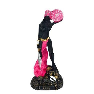 Imagem de Imagem Obá orixá estátua umbanda candomblé resina 15 cm