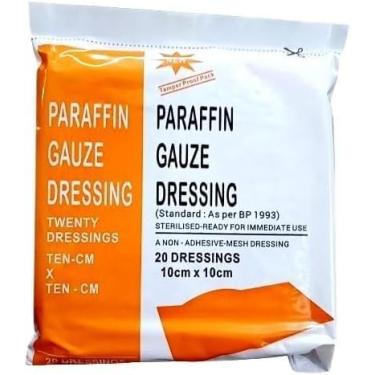 Imagem de Gaze para molho de parafina 10 cm x 10 cm padrão pronto para uso_Pacote com 20 peças (pacote com 2)