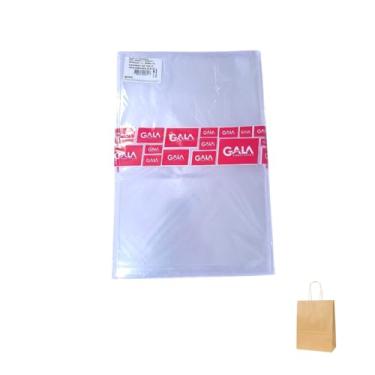 Imagem de Kit Saco De Presente Transparente 900 Incolor 20x29cm (100 unidades) + Sacola Para Presente Kraft P 21,5x15x8cm (1000 unidades)