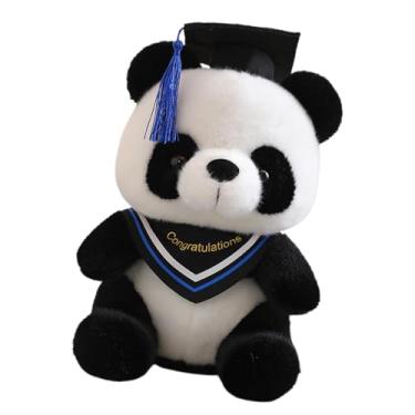 Imagem de Chapéu de formatura panda de pelúcia – Boneca panda da temporada de formatura de 25 cm – Brinquedos de pelúcia macios com chapéu preto para celebrações do jardim de infância à faculdade para decoração