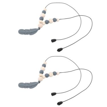 Imagem de Dioche Conjunto de Colar de Mastigação Sensorial, Colares de Mastigação de Silicone Macio para Crianças, Colar de Com Pingente para Autismo, TDAH, Alívio de Ansiedade, Pacote (Cinza Escuro)