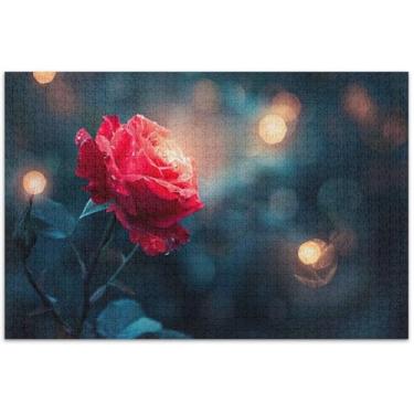 Imagem de Quebra-cabeça de flor rosa 1000 peças para adultos flor animal impressão paisagem amigos família jogo presentes, 75 x 40 centímetros