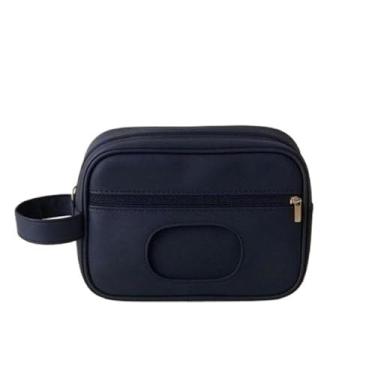 Imagem de Necessaire elegante porta lenço umedecido, pomada e fraldas portátil e impermeável(Azul Marinho)