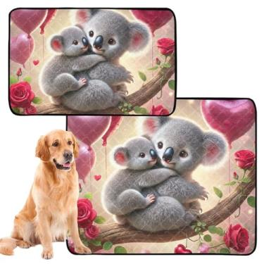 Imagem de TSENQUE Almofadas laváveis para animais de estimação, tapete de urina fofo para cães, impermeável, doce, coala, abraço, para animais de estimação, reutilizável, para gatos, absorventes para cães