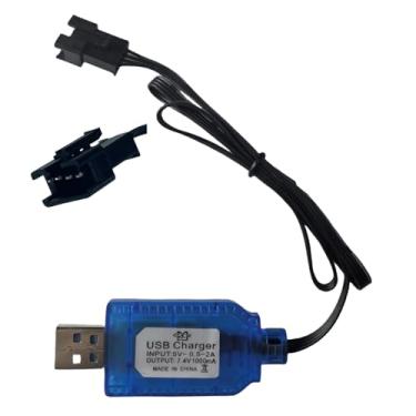 Imagem de Cabo carregador USB de 7,4 V com plugue SM-4PIN, compatível com carro RC, avião, tanque, barco RC e outros brinquedos de controle remoto para carregador USB universal de 7,4 V 2S com proteção de