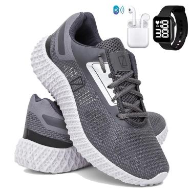 Imagem de Tênis Masculino de Corrida e Academia Super Leve e Confortável com Relógio e fone-Masculino