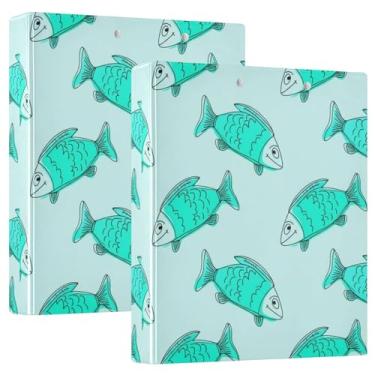 Imagem de Fichários fofos de desenho animado turquesa de 3,8 cm, 3 anéis, 200 folhas, lindos cadernos, fichário de escritório, 31,5 x 27 x 6 cm, 1 pacote