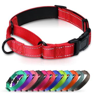 Imagem de Erbine Coleira Martingale acolchoada para cães | Coleiras de neoprene Martingale | Coleira refletiva de nylon Martingale | Martingale ajustável para cães pequenos, médios e grandes