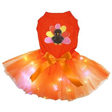 Imagem de Petitebella Vestido de cachorro de peru arco-íris (LED laranja/laranja, GG)