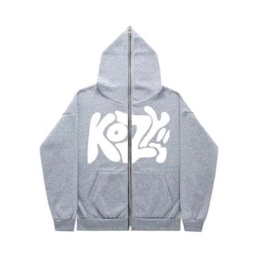 Imagem de Moletom Unissex Com Zíper Completo 2024 Estilo Casual Com Estampa Tama