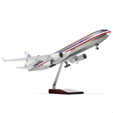Imagem de QIYUMOKE 1/130 Large Scale Compatible for American MD-11 Airplane Model with Stand (18.5-inch L) for md11 Resin Airplane Model for Adult Aviation Souvenir Gift, Home or Office Desktop Decor
