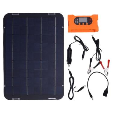 Imagem de Kit de painel solar 12W 18V IP65 à prova d'água Bateria Solar Carregador Mantenedor com controlador para caravanas de acampamento Estufas Silício policristalino ABS 23x33cm