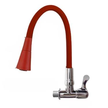 Imagem de Torneira Gourmet Flexível Cozinha Parede preto Duplo Jato Cone 1/4 de Volta (Tipo A vermelho（Em paredes ）)