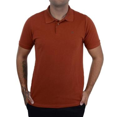 Imagem de Camisa Polo Masculina Ogochi Slim Marrom Terracota - 0075100-Masculino