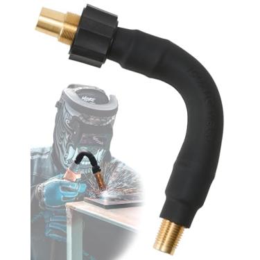 Imagem de ICONICWELD Acessórios de pistola de solda Mig pescoço flexível de alumínio QT3-FX substituição para pescoço estilo Bernard QT3